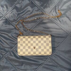 LV Cream Checkered Bag